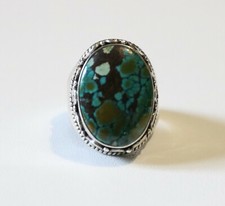 Bague argent 925 turquoise taille 59 -Silver turquoise ring Tibet US size 9