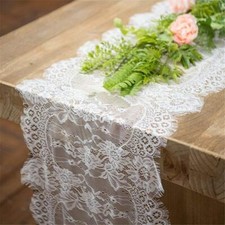 Chemins de Nappe en Dentelle 35 x 300cm Chemin de Table Tissu Blanc Chic Chem...