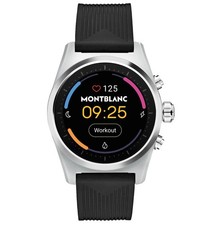 Montre Montblanc Summit Lite. Bracelet en cuir de veau bleu. 