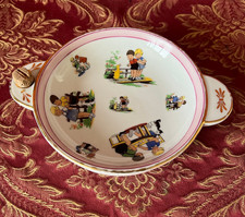 Assiette porcelaine aux enfants, à bouillie, Limoges