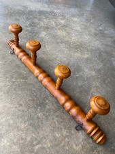 Ancien porte manteau mural bois à 4 patères, vintage