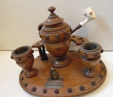 Necessaire de fumeur en bois + 2 pipes