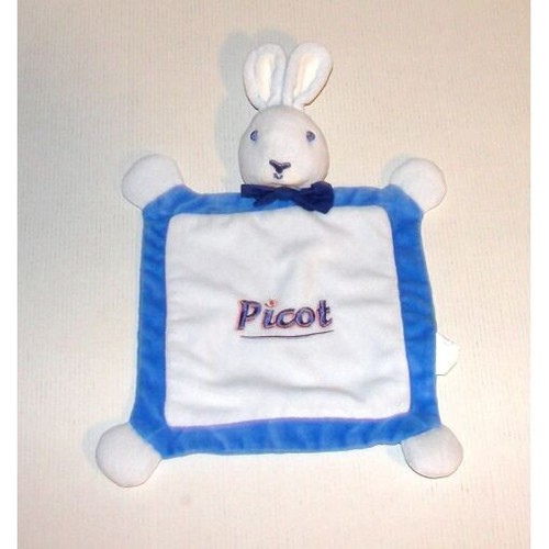 Doudou plat lapin - lapin, bleu