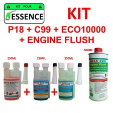 MECARUN - KIT ADDITIF TRAITEMENT "ESSENCE" P18+C99+ECO10000+ENGINE FLUSH