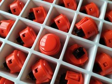 Sanwa 5 x boutons poussoirs originaux OBSF-30 30 mm VERMILLON, Joystick/Arcade