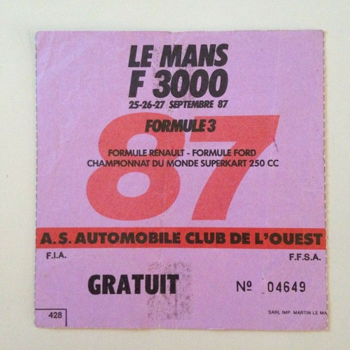 Billet mans f3000 - billet, le