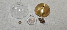 ACCESSOIRE : 1 PAMPILLE ROSACE BAS DE LUSTRE LAITON et CRISTAL de BOHÊME