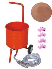 Sableuse mobile 31,50L 50lb 23kg + 20 Buses + Sac 20kg Abrasif Garnet Mesh 200A+