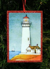 LIGHT HOUSE PLAQUE w/ RED