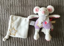 Souris blanche violet rose étoile luminescent Magic DC3022 Doudou et Compagnie