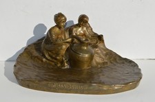 19C. ANTIQUE BRONZE INKWELL
