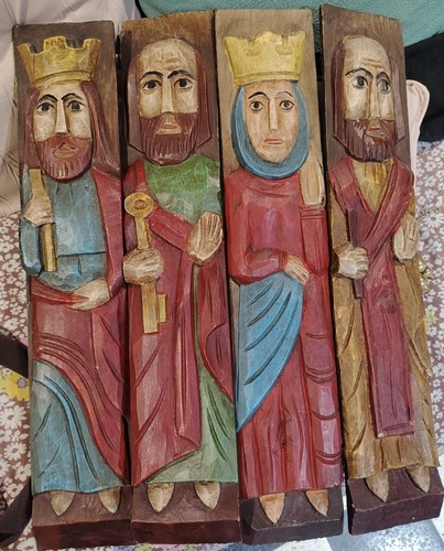 Anges bois polychrome vintage - anges,