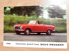 Peugeot 204 Coupé Cabriolet Luxe 1968, brochure prospectus catalogue dépliant