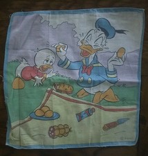 DOUDOU / MOUCHOIR Vintage DONALD WALT DISNEY . 26x26cm