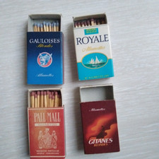 4  BOITES ALLUMETTES  VINTAGE  ROYALE GAULOISES GITANES PALL MALL