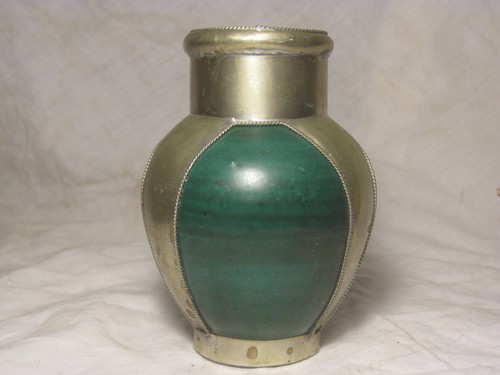 Vintage vase green pottery - vintage,