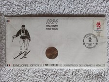 Enveloppe Officielle Timbré + Médaille - Jeux Olympiques Albertville 1992