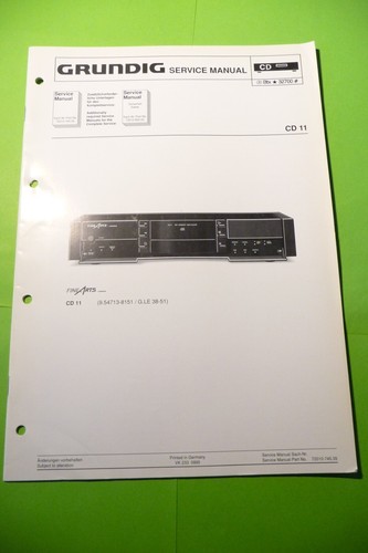 Manuel service pour - pour, grundig