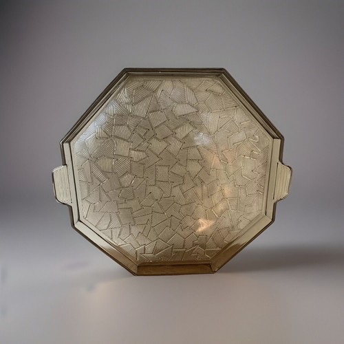 Plateau verre fumé octogonal