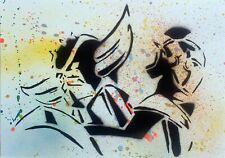 SPACO signed GOLDORAK tableau pop STREET ART graffe pochoir mangas actarius