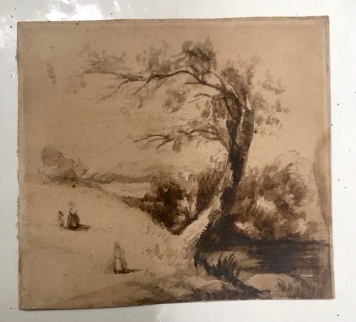 Dessin ancien lavis encre - dessin,