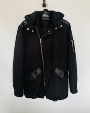 Parka noire avec doudoune sans manche intégrée détail cuir THE KOOPLES - T. S