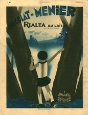 Publicité ancienne chocolat-Menier 1933 Rialta au lait  issue de magazine V I C 