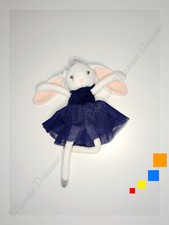 Peluche/Doudou Reine/Princesse Lapin Blanc Robe Bleu Couronne 30cm Sergent Major