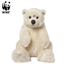 WWF Animal en Peluche Ours Polaire ( Assis, 22cm) Réaliste Tissu Polarbear