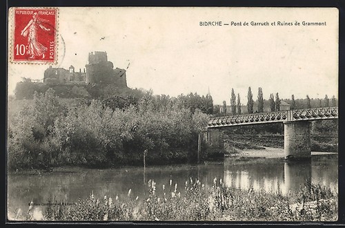Cpa bidache pont - de, garruch
