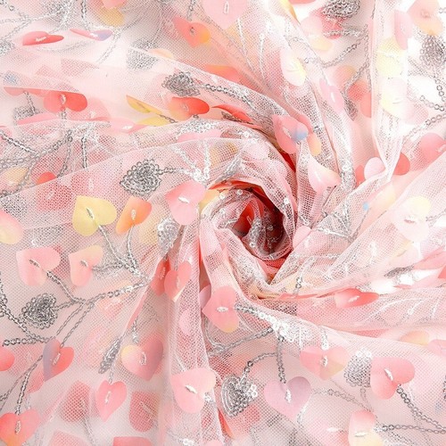 Tissu maille dentelle sequins - maille,