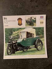 CARTE FICHE MOTO collection ATLAS BSA 6/7 HP MODEL E COLONIAL 770 CM3