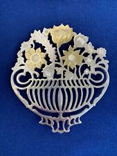 Dessous de plat floral métal argenté italien vintage Piero Maestri