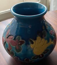 Vase Alain Maunier Céramique Vallauris - Décor floral - 1986