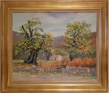 Huile  sur toile paysage de SA BOISECQ  Format 20 F  