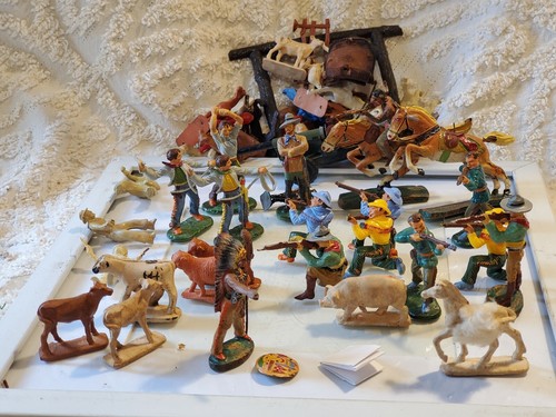 Elastolin toy lot cowboys - elastolin,
