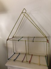 Ancien panier pliant porte bouteilles, Casier métal plastifié, Vintage années 50