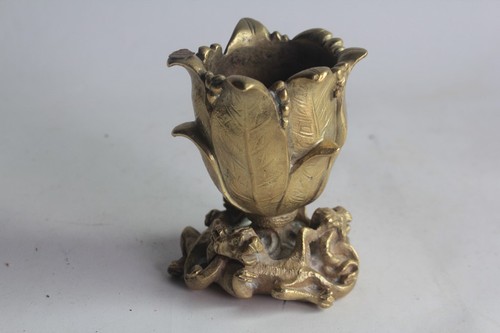 Petit vase bronze fleur - petit,