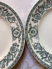 Faïence de Longwy fin XIX ème / déb XX è 2 Assiettes plates " Talma " Bon état
