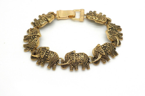 Elephant bracelet gold - elephant,