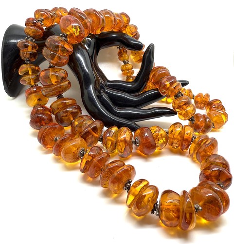 Collier ancien cognac - , pierre