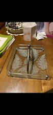 rare porte serviette de table chrome et verre DLG Jacques ADNET période art deco