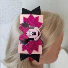 serre tête noeud noir peche et rose fuchsia minnie 