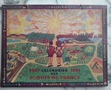 ART PEINTURE DENISE LIOTE CALENDRIER SCOUT DE FRANCE 1949 SCOUTISME CATHOLICISME