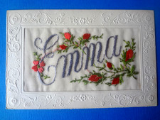 CARTE POSTALE FANTAISIE BRODEE