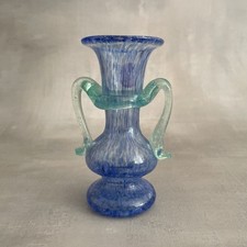MURANO Petit mini vase miniature soliflore verre bleu , Seguso ?  Haut.~9.3cm