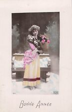 CP BONNE ANNEE DANS NEIGE