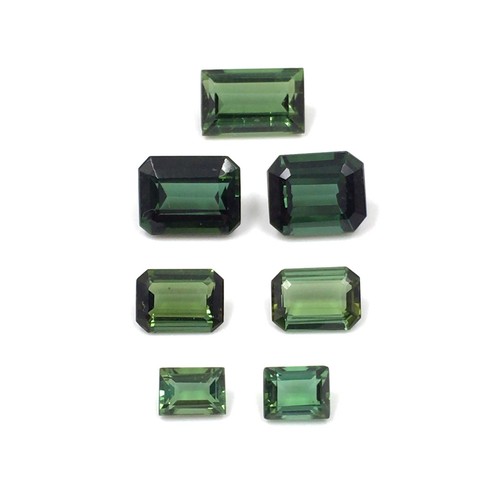 Pièces tourmaline verte - 7,