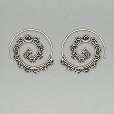 Art Déco Spirale Oreille .925 Argent Bohème Boho Tribal Ethnique Festival Bijoux