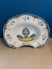 Emile Tessier plat à barbe faïence de Malicorne à décor de Montgolfière